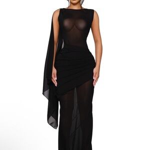 COUCOU Chic One Shoulder Black Dress